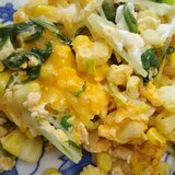 コーンと水菜の卵炒め(^^)